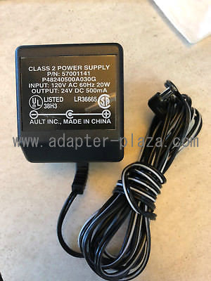 New Ault Inc.P48240500A030G 57001141 24VDC 500mA AC Adapter Class 2 power supply